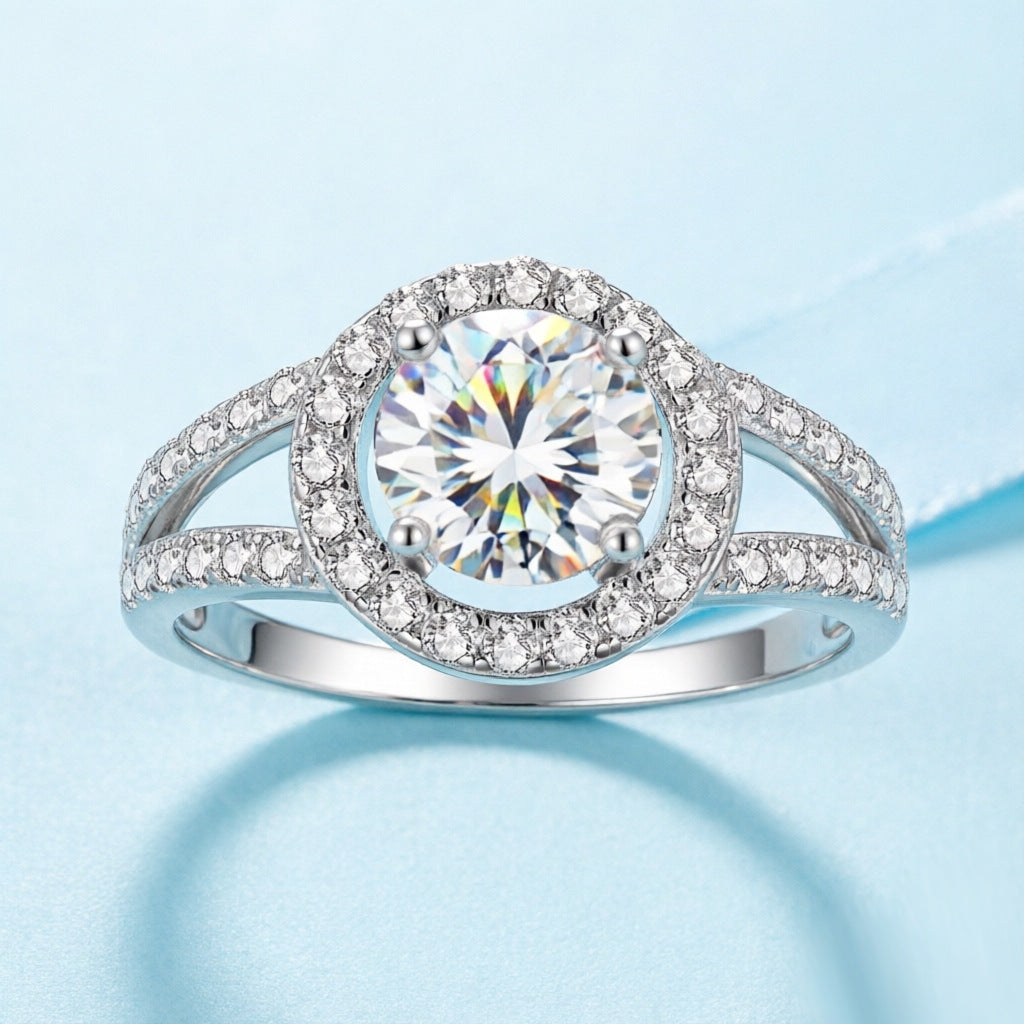 Damen Ring mit geschwungenem Design und funkelndem Zirkonia-Besatz Shop Nory