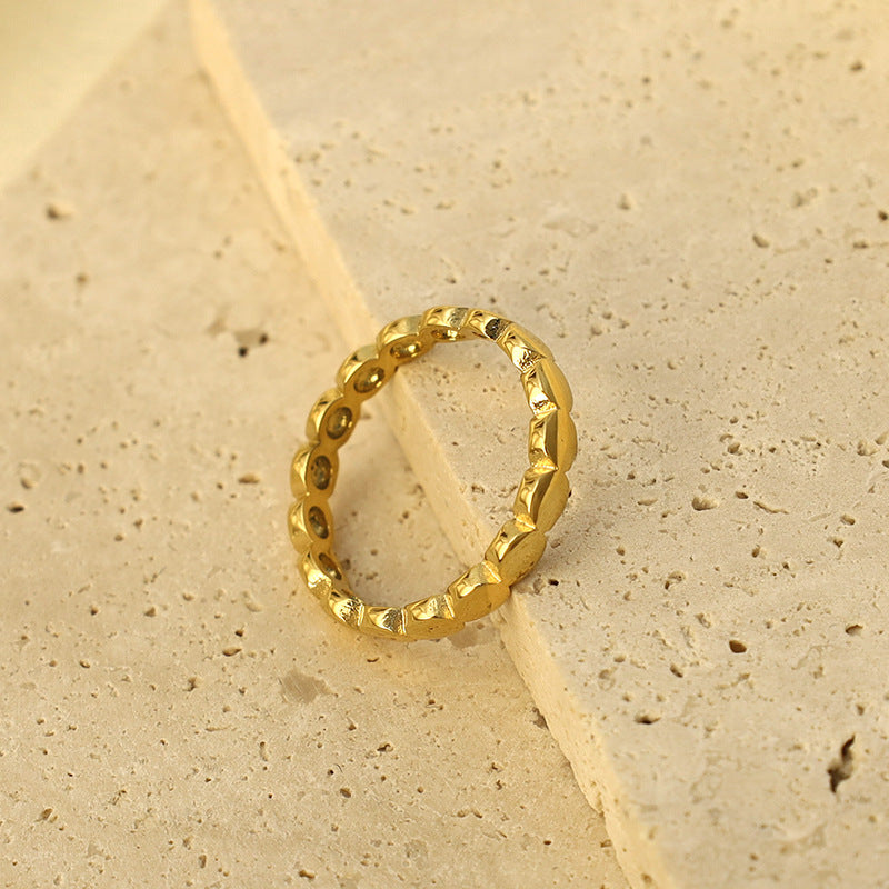 Damen Eleganter und moderner Ring mit ovalen Akzenten Shop Nory