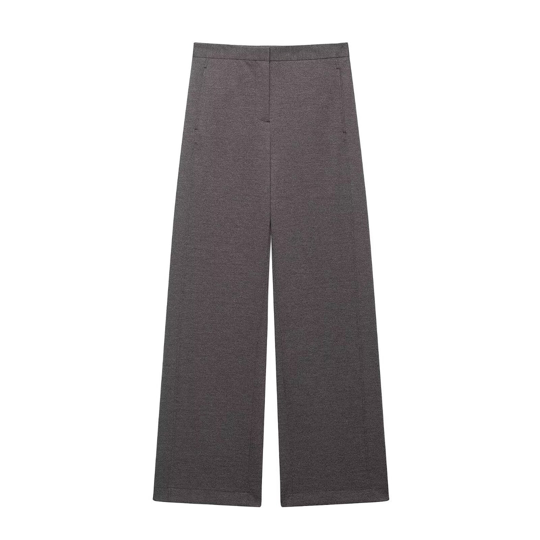 Damen Zweiteiliges Set aus Cropped-Boxy-Jacke mit Stehkragen und hochtaillierter weiter Hose Shop Nory