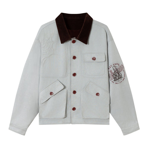 Herren Kurzblouson aus Wildlederoptik mit Kordkragen und Utility‑Taschen Shop Nory