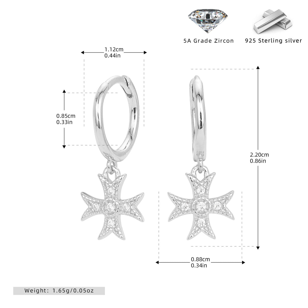 Damen Ohrhänger mit schimmerndem Sternenanhänger aus 925 Sterling Silber Shop Nory