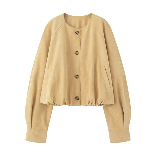Damen Modische und lässige Suedejacke