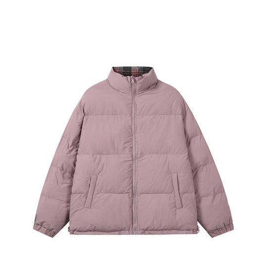Unisex Boxy-Kurzparka mit gesteppter Isolierung, Tunnelzugsaum und kariert gefüttertem Kragen Shop Nory