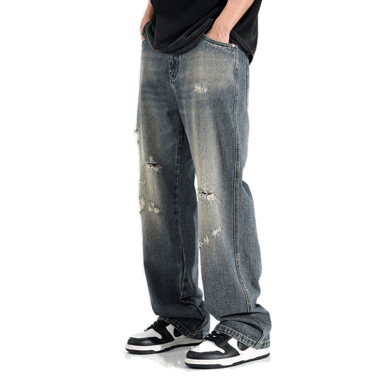 Herren Relaxed Fit Jeans mit Destroyed-Details Shop Nory