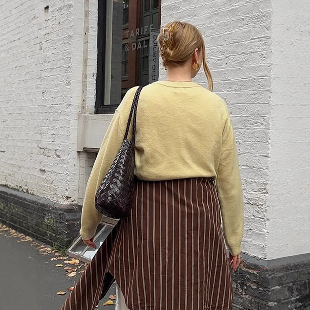 Damen Boxy Feinstrickpullover mit Raglanärmeln und geripptem Bündchen Shop Nory
