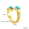 Damen Verstellbarer Ring mit einem eleganten türkisen Steindetail Shop Nory