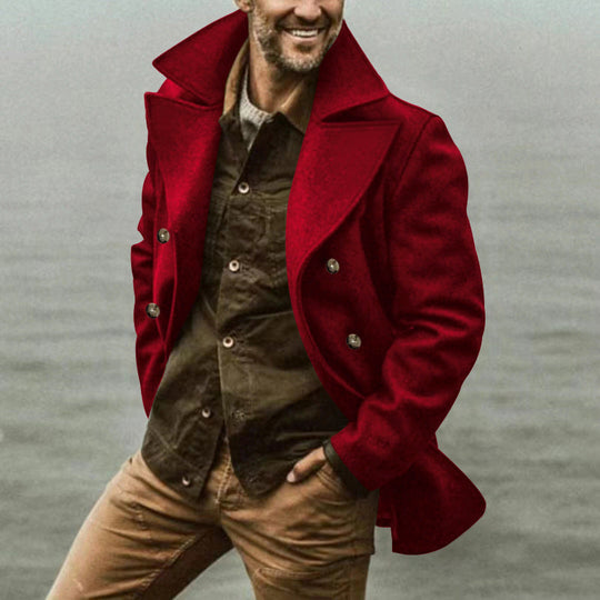 Herren Wollmantel mit Elegantem Schnitt & Peacoat-Design