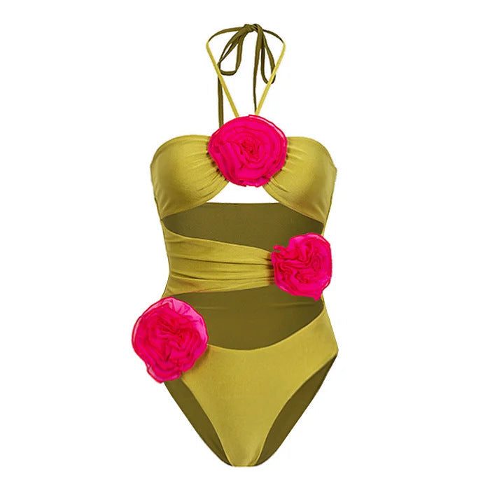 Damen Bikiniset mit floralem Rüschendesign Shopnory