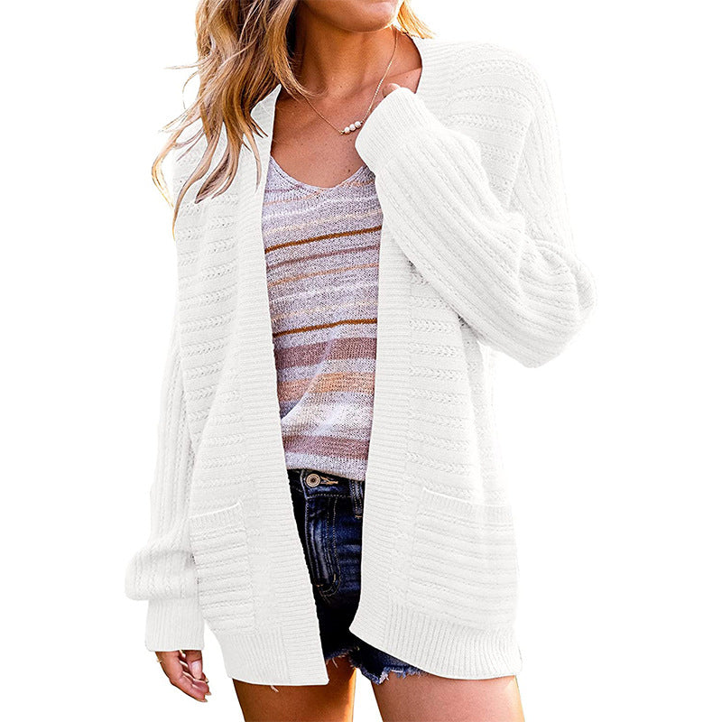 Damen Oversize Strickcardigan mit aufgesetzten Taschen und Rippstruktur Shop Nory