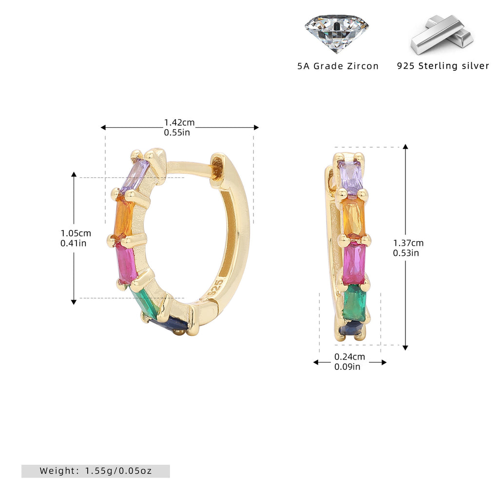 Damen Creolen mit funkelnden Zirkon-Elementen aus hochwertigem 925 Sterling Silber Shop Nory