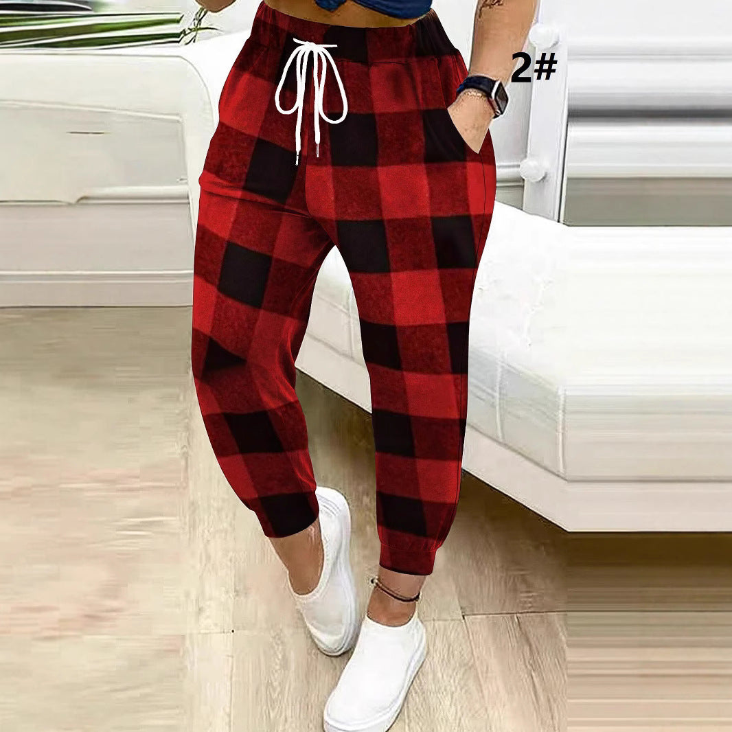 Damen Gemusterte Relax-Jogginghose mit Tunnelzug, Eingrifftaschen und Elastikbündchen Shop Nory