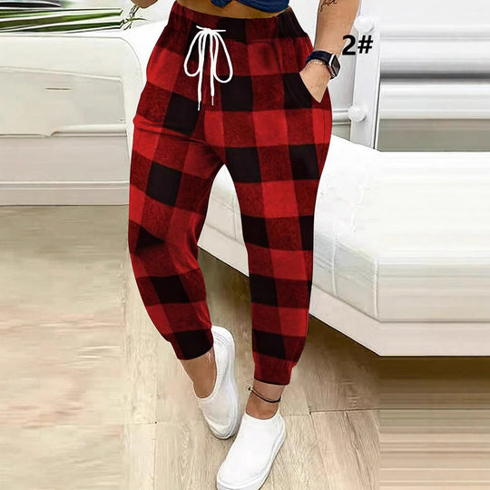 Damen Gemusterte Relax-Jogginghose mit Tunnelzug, Eingrifftaschen und Elastikbündchen Shop Nory