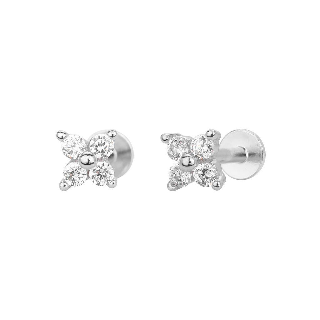 Damen Ohrstecker mit funkelnden Zirkonia-Elementen aus 925 Sterling Silber Shop Nory