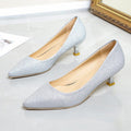 Damen schimmernde Pumps mit elegantem Blockabsatz