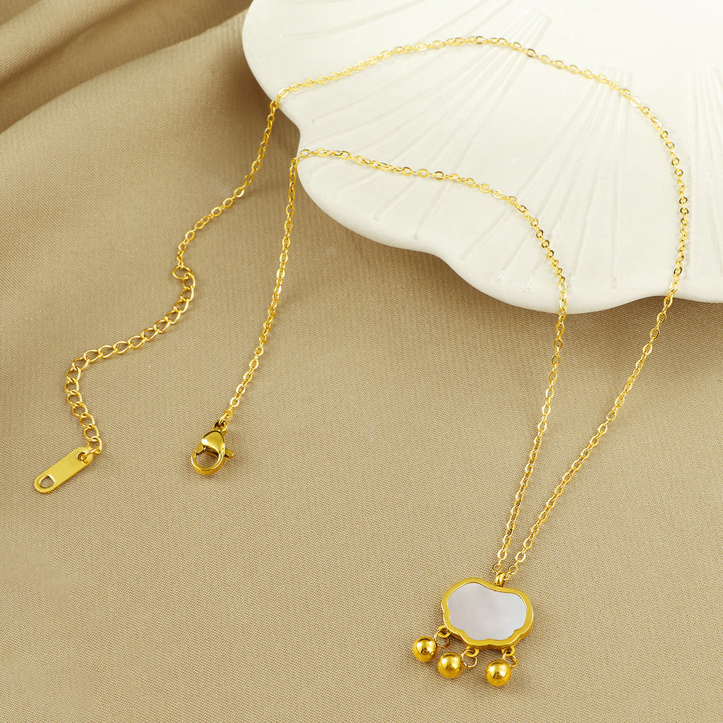Damen Elegante Goldbeschichtete Lack Anhänger Kette Shop Nory