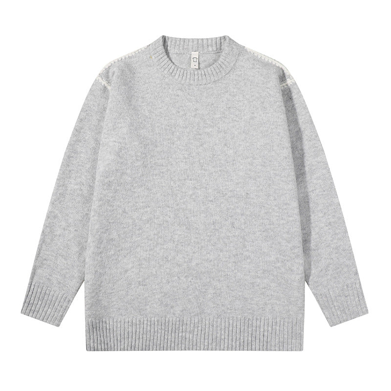 Unisex Oversize Feinstrick-Pullover mit Rundhalsausschnitt und Rippenbündchen Shop Nory