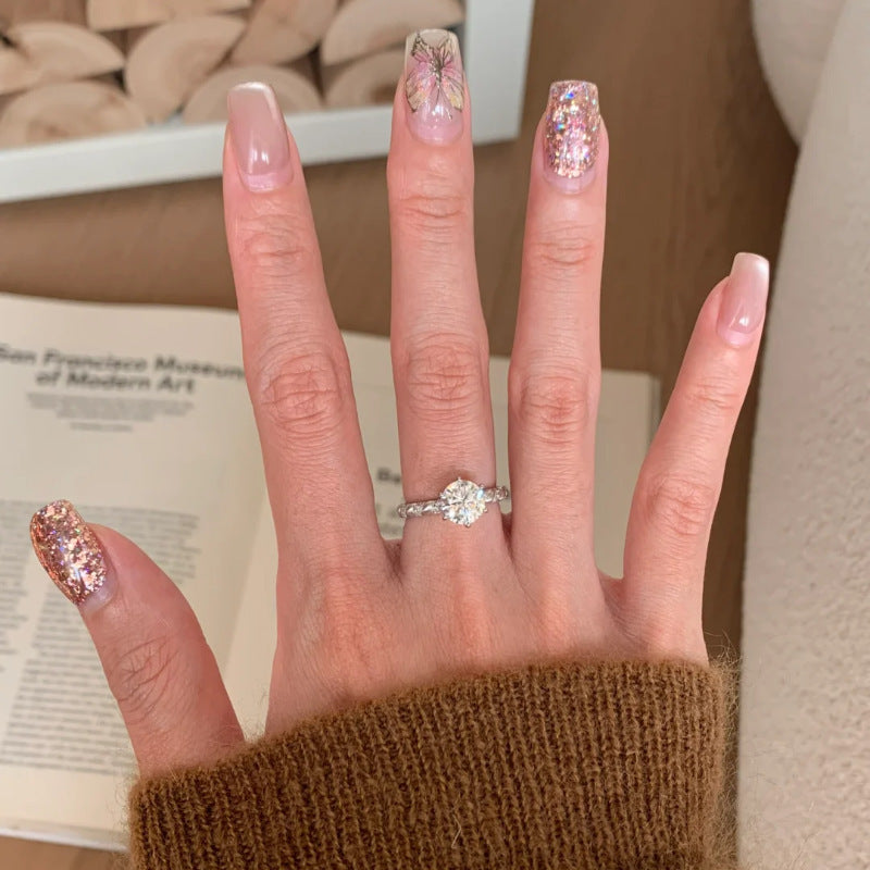 Damen Zart gefächerter Mehrschicht-Ring mit funkelnden Kristallen Shop Nory