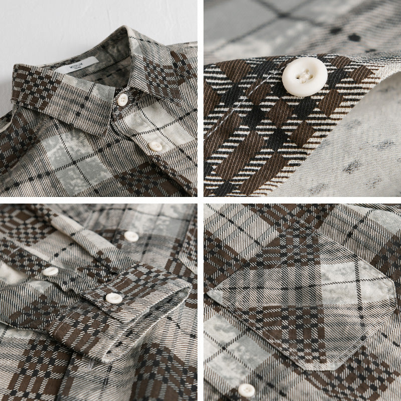 Herren kariertes Flanellhemd mit aufgesetzten Brusttaschen und relaxed Fit Shop Nory