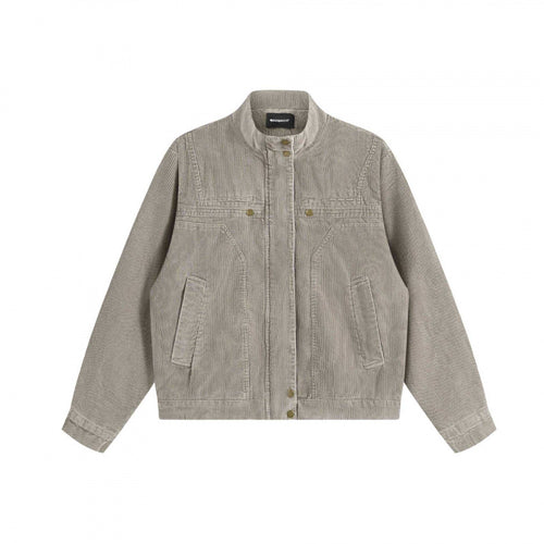 Unisex Cord-Boxy-Blouson mit Stehkragen, verdeckter Druckknopfleiste und aufgesetzten Schubtaschen Shop Nory
