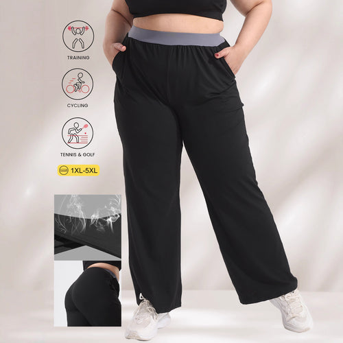 Damen Weite hochgeschnittene Kompressionshose mit taillenformendem Bund und tiefen Seitentaschen Shopy Nory