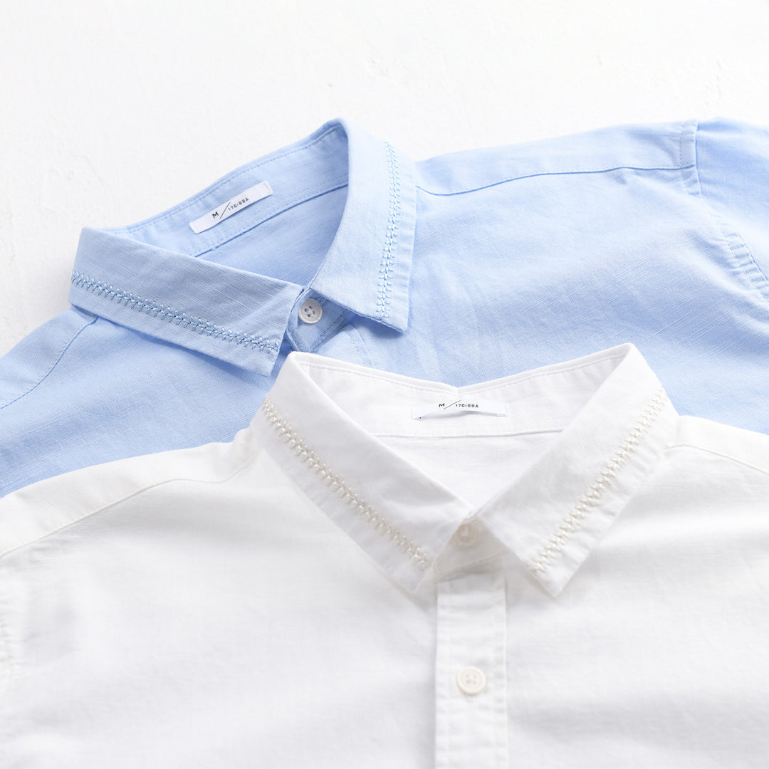Herren Leichtes Baumwollhemd mit Lagen‑Look und Kentkragen Shop Nory