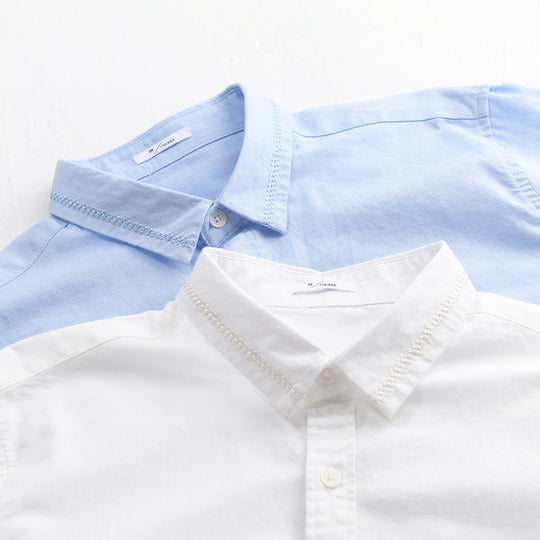 Herren Leichtes Baumwollhemd mit Lagen‑Look und Kentkragen Shop Nory