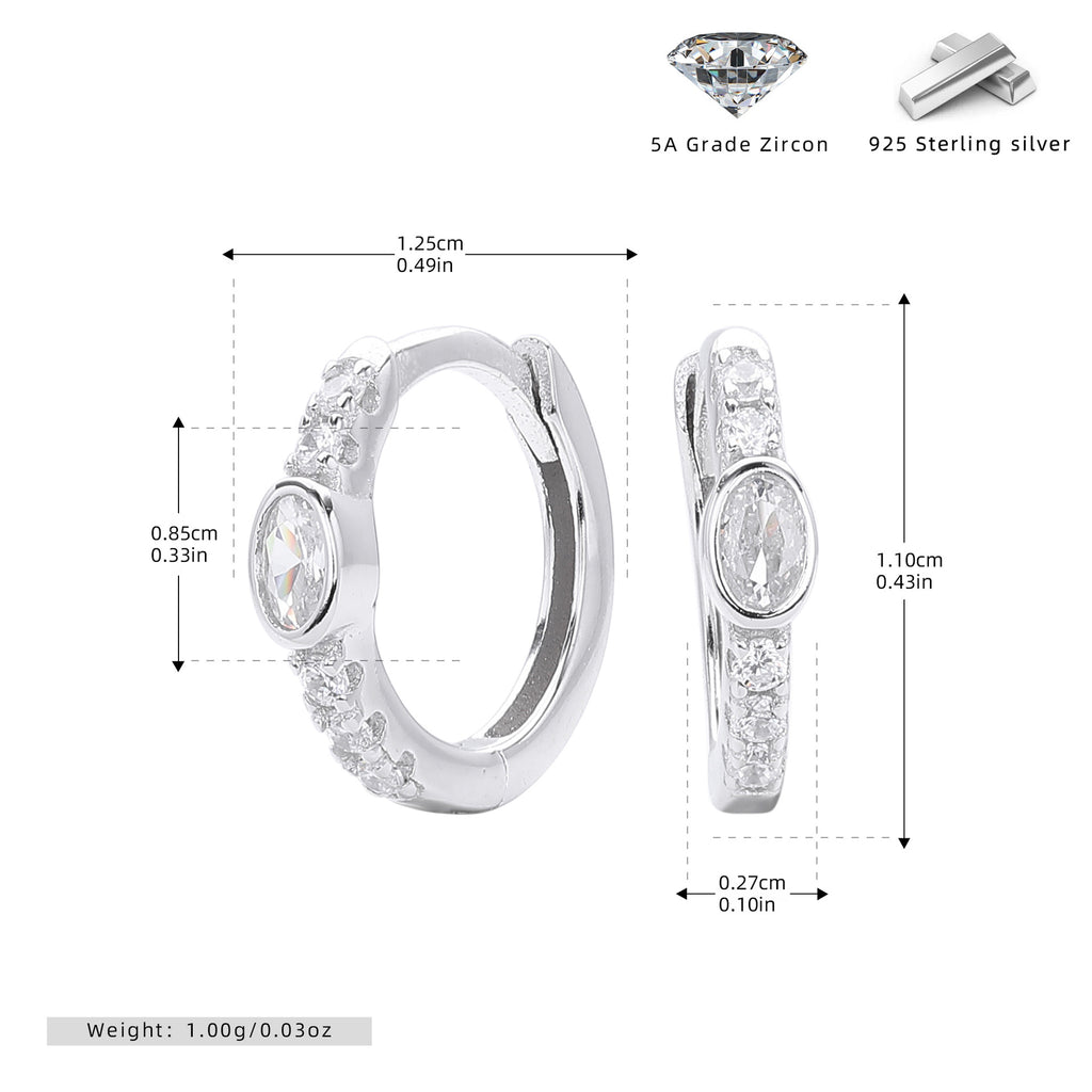 Damen Creolen mit funkelndem Zirkonbesatz aus hochwertigem 925 Sterling Silber Shop Nory