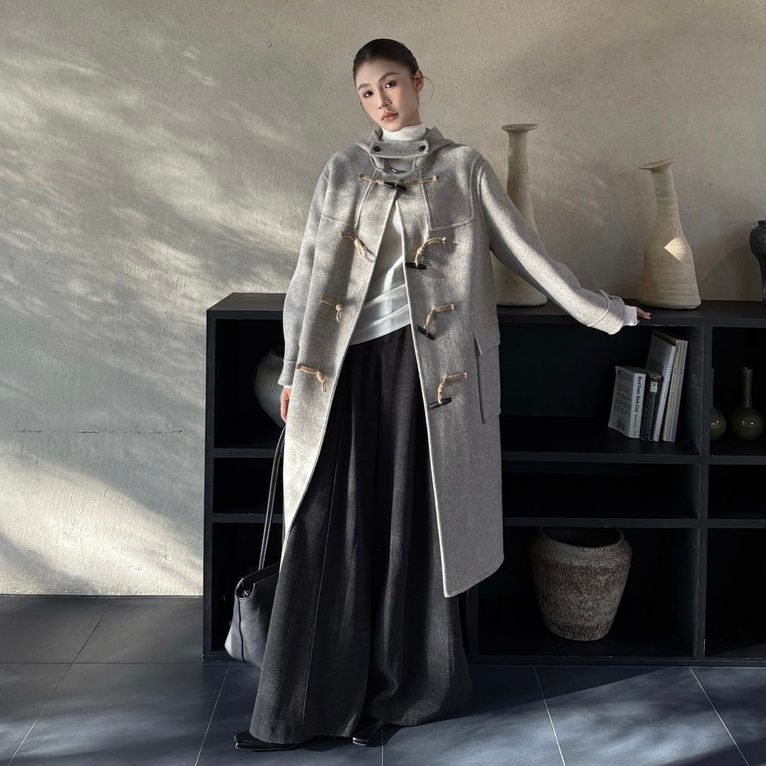Damen Woll-Dufflecoat mit Knebelverschlüssen und Oversize-Schnitt Shop Nory