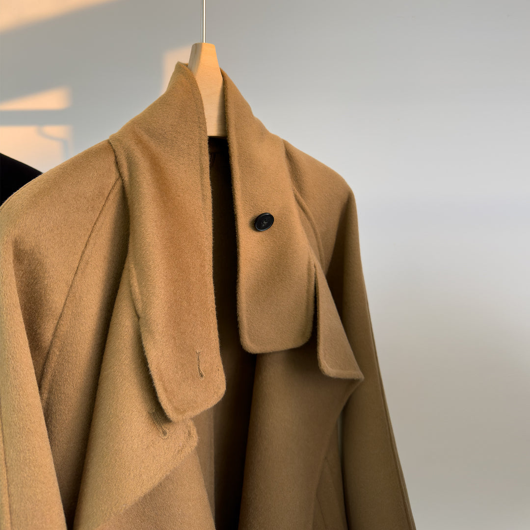 Damen luxuriöser Wollmischung Mantel Shop Nory