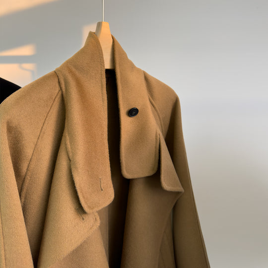 Damen luxuriöser Wollmischung Mantel Shop Nory