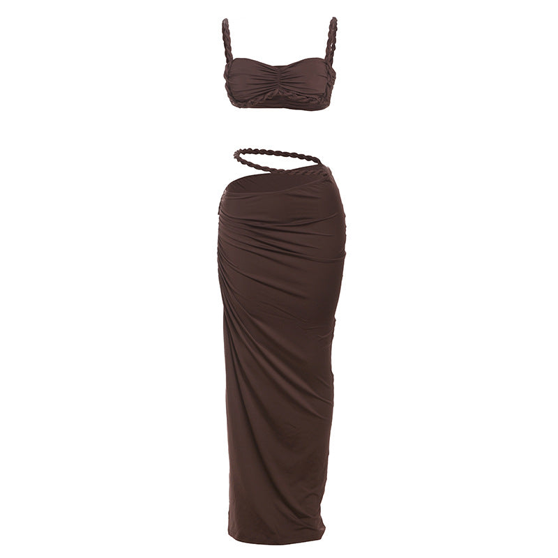 Damen Oberteil und Maxi Rock Set
