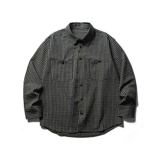 Herren Boxy-Overshirt aus leichter Baumwollmischung mit feinem Karomuster und Brustklappentaschen Shop Nory