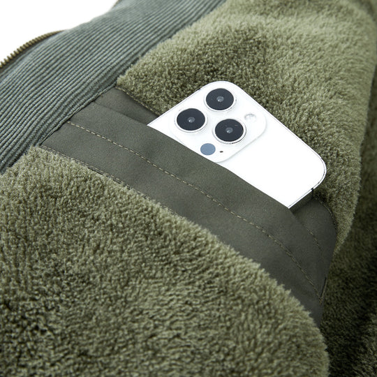 Herren wattierte Parka-Jacke mit Teddyfutter, Kapuze und multifunktionalen Taschen Shop Nory