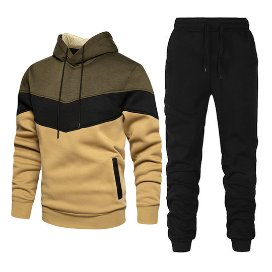 Herren nan athleisure-Set mit Chevron-Kapuze, fleecegefüttertem Pullover und schmal zulaufender Jogginghose Shop Nory
