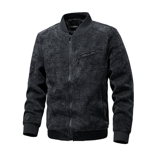 Herren Strukturierte Strick-Bomberjacke mit Reißverschluss und Rippbündchen Shop Nory