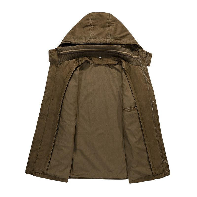 Herren Kapuzenparka mit Teddyfutter und multifunktionalen Utility‑Taschen Shop Nory