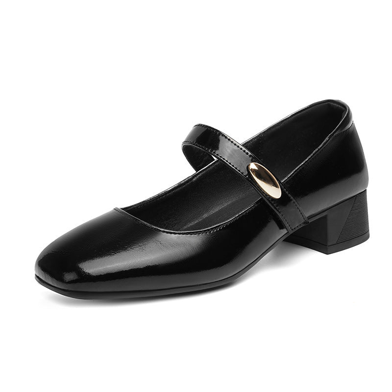 Damen Mary Jane Blockabsatzschuhe mit modischer Schnalle Shopnory