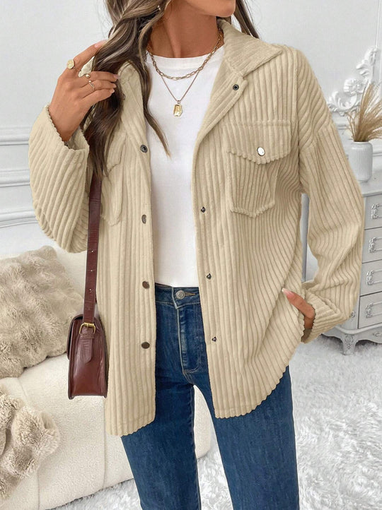 Damen Elegante Rippstrickjacke