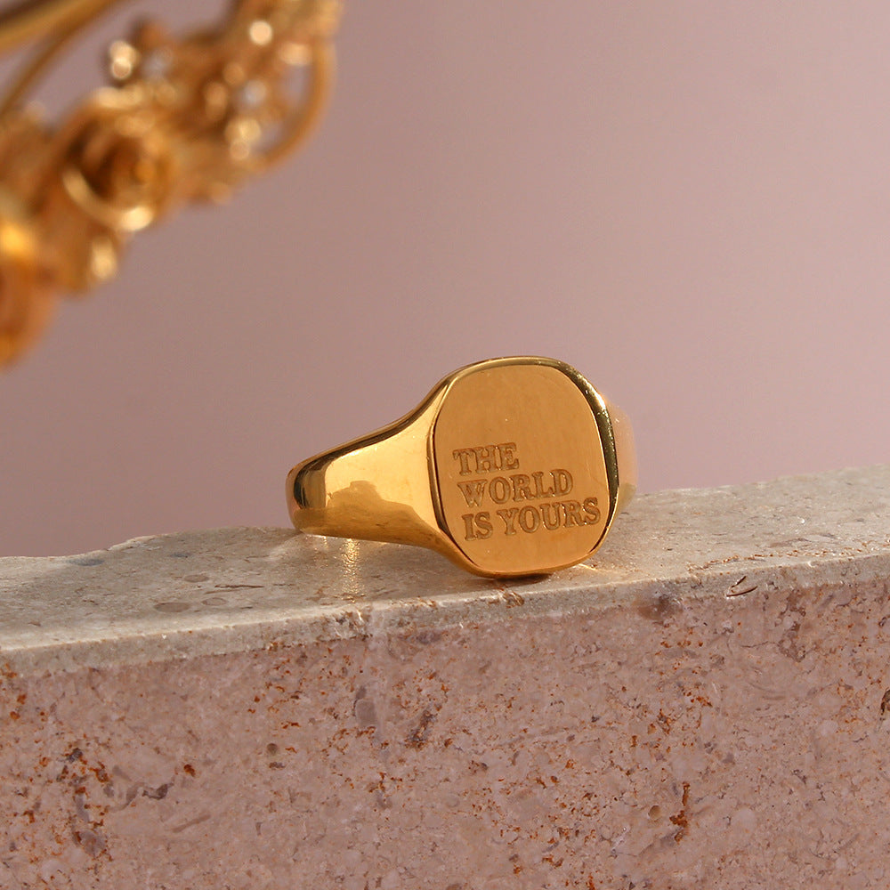 Statement Ring in Edelstahl - 18k vergoldet | Shop Nory