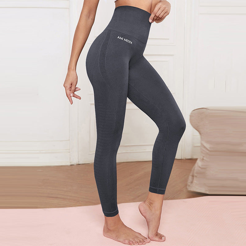 Damen Kompressions-Leggings mit hohem Bund und innovativer Struktur