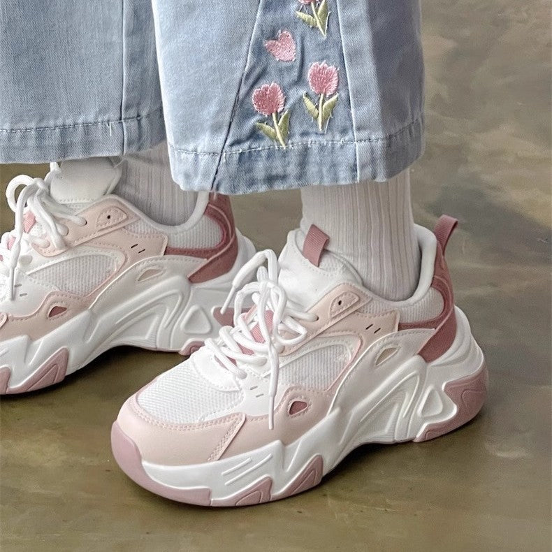 Damen Sportliche Chunky Sneaker mit atmungsaktivem Mesh und bequemer Dämpfung