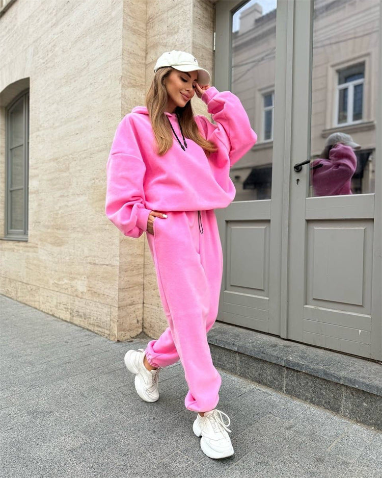 Damen Bequemes Fleece-Hoodie und Jogginghose Set Shop Nory