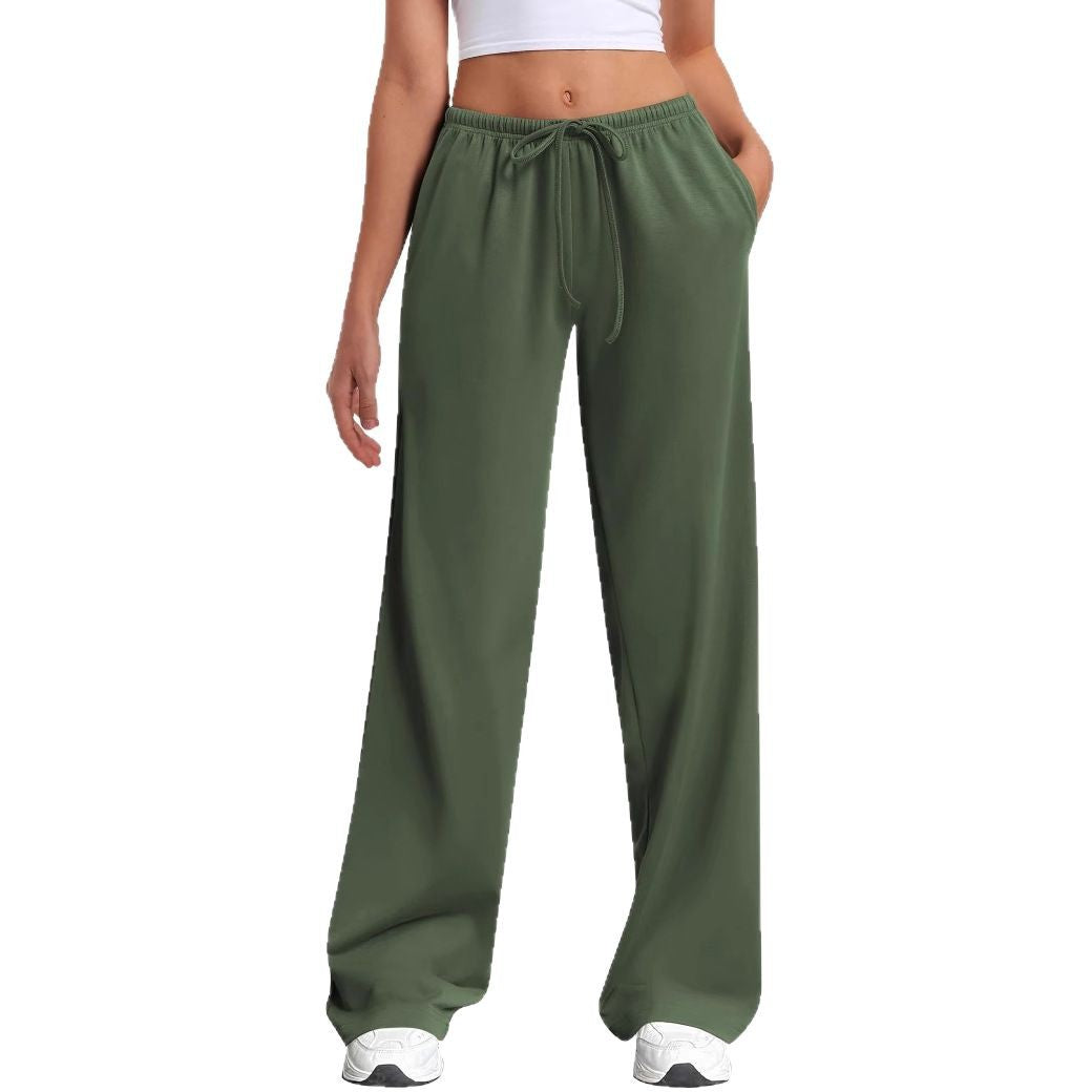 Damen nan hochgeschnittene weite Jogginghose mit elastischem Komfortbund und Kordelzug Shop Nory