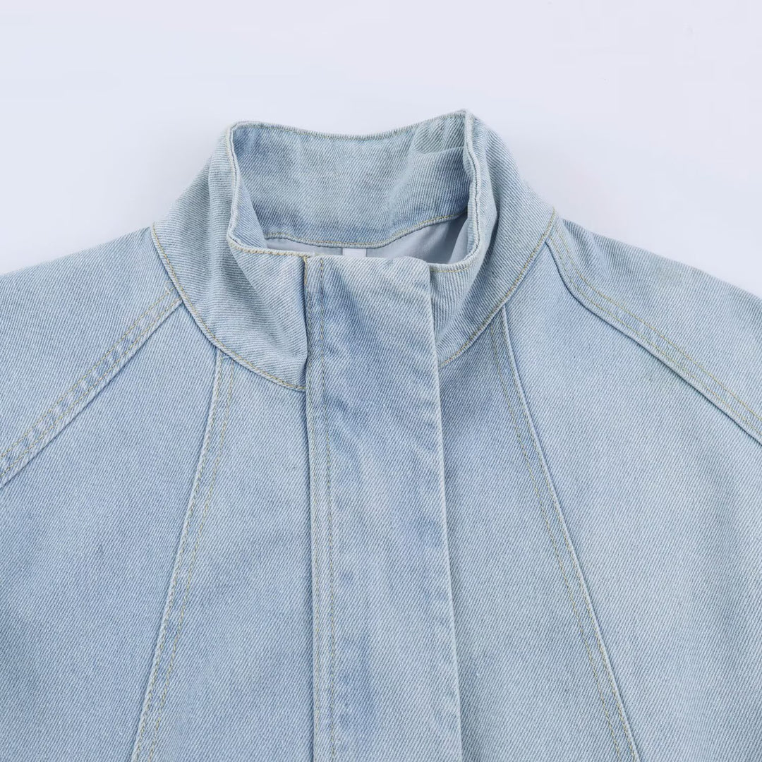 Damen Kurzjacke aus leichter Denim‑Qualität mit Raglanärmeln und verdeckter Verschlussleiste Shop Nory