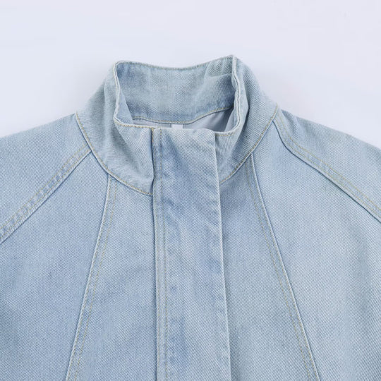 Damen Kurzjacke aus leichter Denim‑Qualität mit Raglanärmeln und verdeckter Verschlussleiste Shop Nory