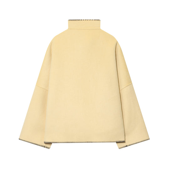 Damen Cape-Mantel mit Stehkragen, asymmetrischer Knopfleiste und Ziernaht Shop Nory