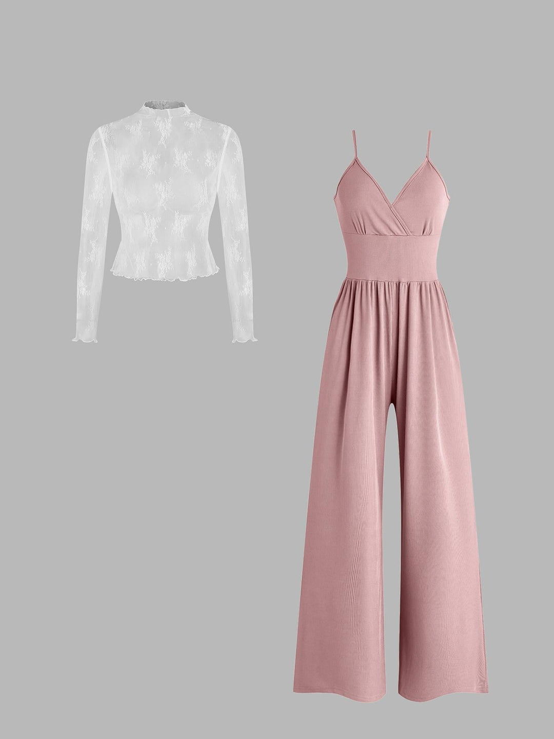 Damen elegantes und figurbetontes Jumpsuit-Set
