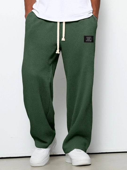 Herren nan lässige Waffelstruktur Lounge-Hose mit Kordelzug, elastischem Bund und weiter Passform Shop Nory
