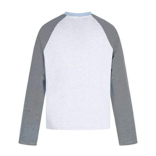 Damen Raglan-Langarmshirt im Astral-Motiv mit feinen Streifenärmeln und Relief-Print Shop Nory