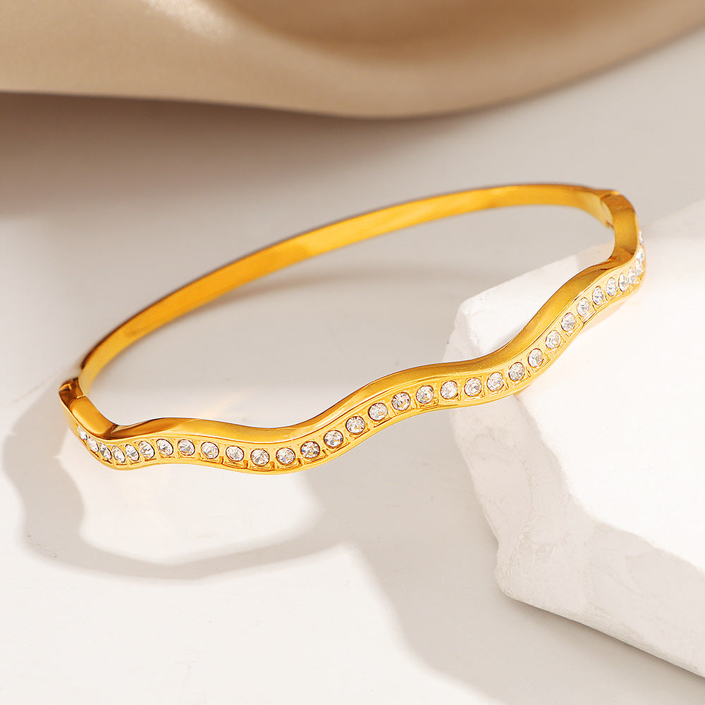 Damen Texturierte Diamant-Akzent Armreif Shop Nory